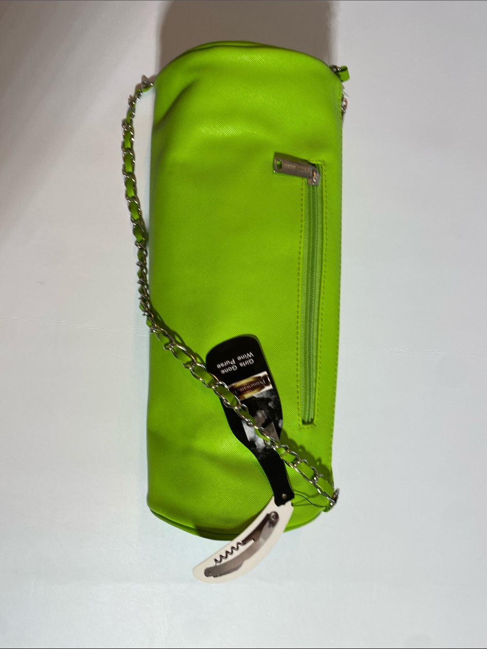 Women’s Neon Lime Chain Crossbody Wine bag